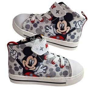 Mickey Mouse High Top Sneakers for Boys And Girls Color White Size 9 ( 17Cm) New